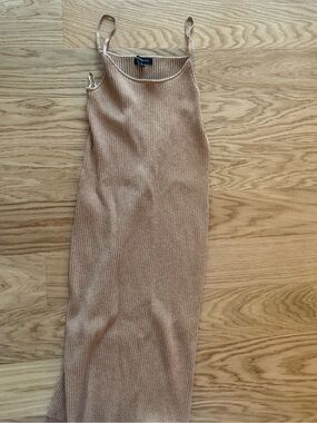 Banana Republic Ribbed Knit Slip Dress in Neutral Beige